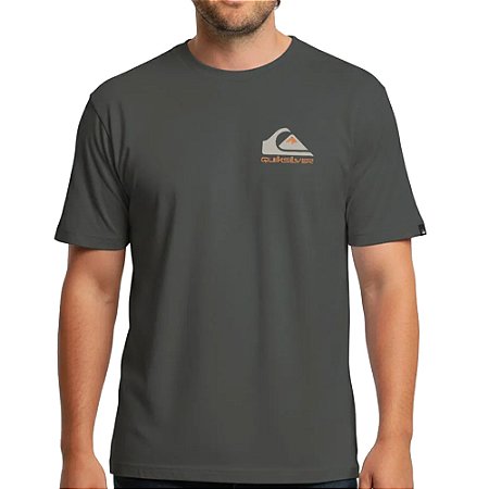 Camiseta Quiksilver Omni Logo Plus Size SM27 Cinza Escuro