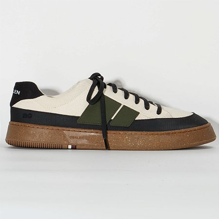 Tênis Osklen Canvas AG Sneaker Masculino Cru/Preto/Forest