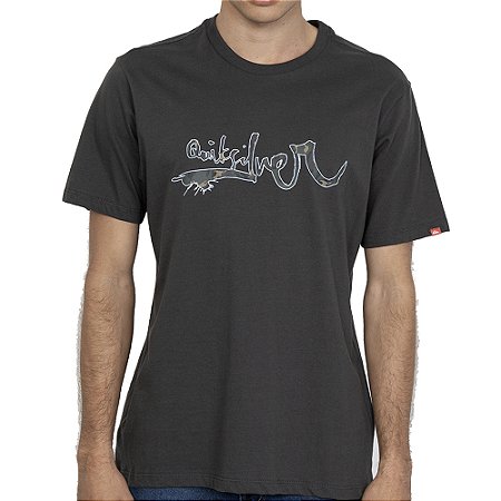 Camiseta Quiksilver Vortex SM27 Masculina Cinza Escuro