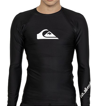 Camiseta Quiksilver Surf Manga Longa All Times SM27 Preto