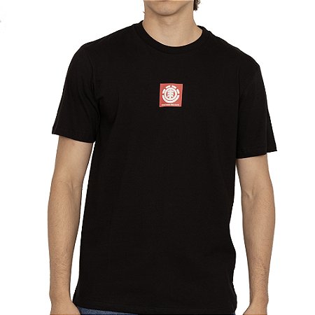 Camiseta Element Square Logo SM27 Masculina Preto