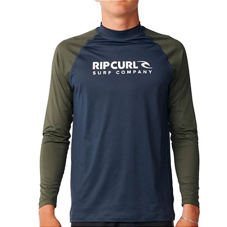 Camiseta Rip Curl ML Shock UPF LS SM27 Masculina Dark Olive