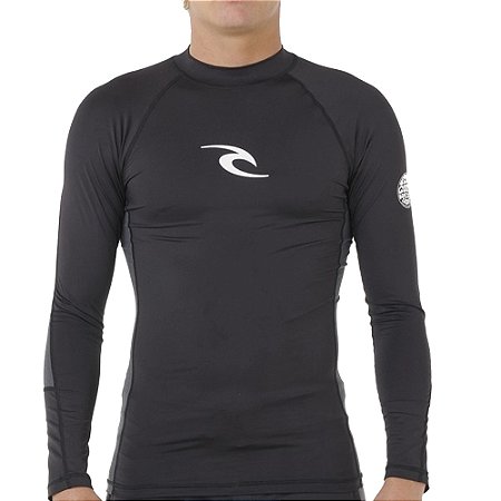 Camiseta Rip Curl ML Waves UPF LS SM27 Masculina Black