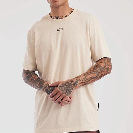 Camiseta MCD Costas Pipa Invertida SM27 Bege Nevoeiro