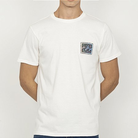 Camiseta Billabong Crayon Wave SM27 Masculina Snow White