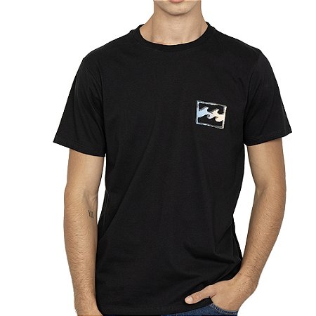 Camiseta Billabong Crayon Wave II SM27 Masculina Preto