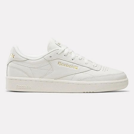 Tênis Reebok Club C 85 Feminino Chalk/Gold Metallic