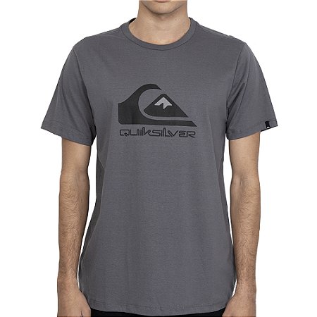 Camiseta Quiksilver Full Logo PS SM27 Masculina Cinza Escuro