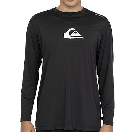 Camiseta Quiksilver Surf ML Solid Streak SM27 Preto