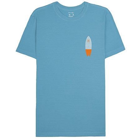 Camiseta Osklen Slim Stone Fish Board Masculina Azul Claro