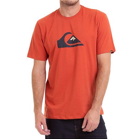 Camiseta Quiksilver Comp Logo Color Laranja Escuro