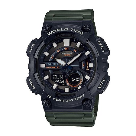 Relógio Casio Standard AEQ-110W-3AVDF Preto/Verde