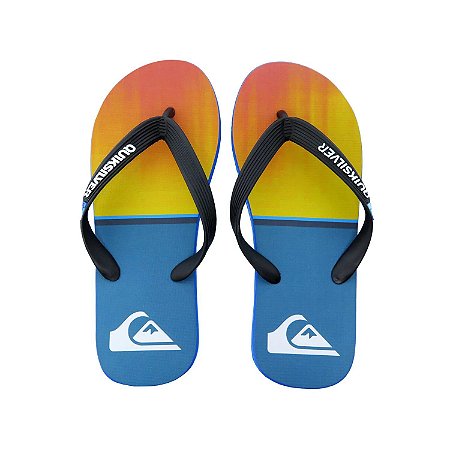 Chinelo Quiksilver Molokai Division Azul/Laranja