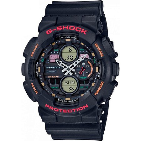 Relógio G-Shock GA-140-1A4DR Preto/Vermelho