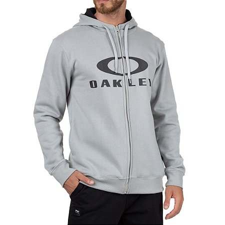 Moletom Oakley Aberto Bark F/Z Hoodie Masculino Cinza Claro