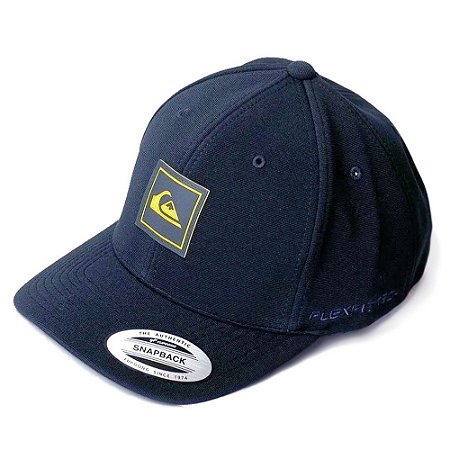 Boné Quiksilver Aba Curva Snap Square Patch Azul Marinho