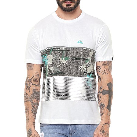 Camiseta Quiksilver Stacks For Days Masculina Branco