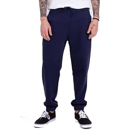 Calça Element Moletom Basic Logo Masculina Azul Marinho