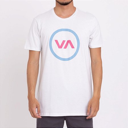 Camiseta RVCA VA Mod Masculina Off White