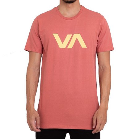 Camiseta RVCA VA Masculina Laranja Claro