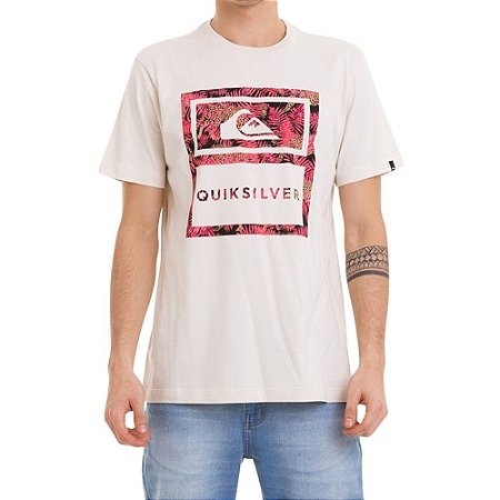 Camiseta Quiksilver Tracks Masculina Bege