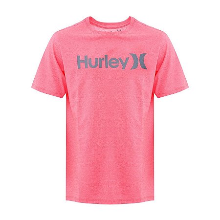 Camiseta Hurley Silk O&O Solid Masculina Rosa Neon