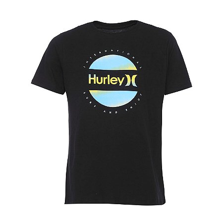 Camiseta Hurley Circle Dye Logo Masculina Preto