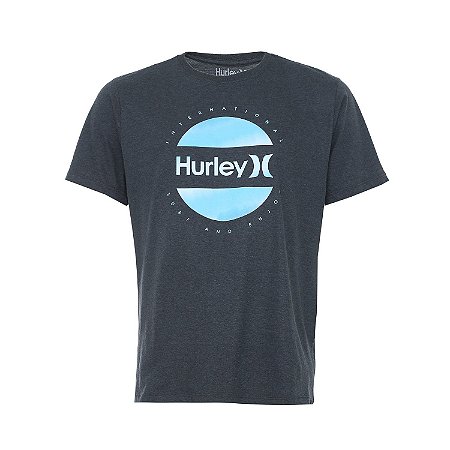 Camiseta Hurley Circle Dye Logo Masculina Cinza Escuro
