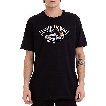 Camiseta Quiksilver King Aloha Masculina Preto/Laranja