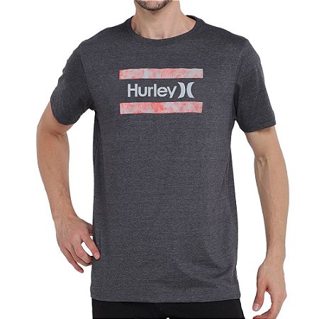 Camiseta Hurley Free Flower Masculina Cinza Escuro