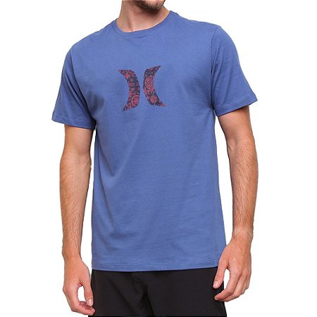 Camiseta Hurley Icon Ornamental Masculina Azul