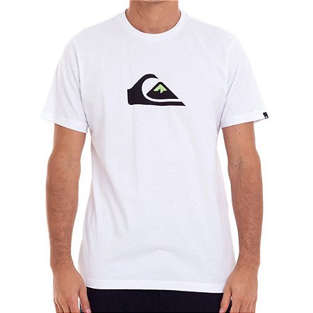 Camiseta Quiksilver Comp Logo Color Masculina Branco