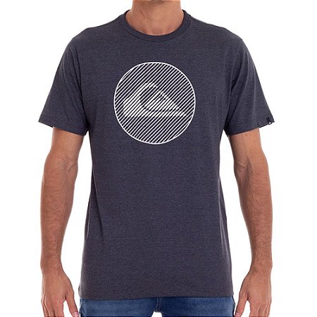 Camiseta Quiksilver Informal Disco Masculina Cinza Escuro