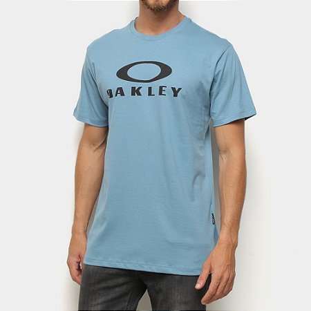 Camiseta Oakley O-Bark Masculina Azul Claro