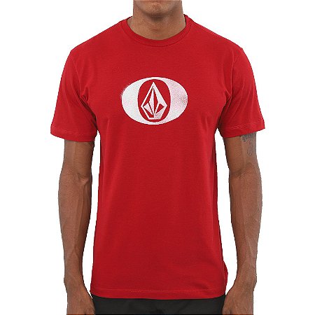 Camiseta Volcom Eliptical Masculina Vermelho