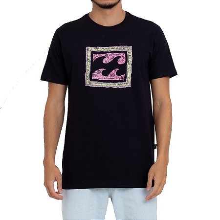 Camiseta Billabong Crayon Wave Masculina Preto