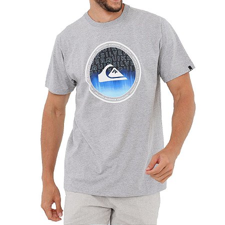 Camiseta Quiksilver World Surge Masculina Cinza Claro