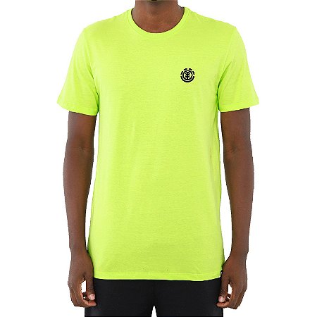 Camiseta Element Logo Basic Masculina Verde Neon