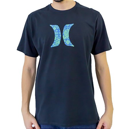 Camiseta Hurley Icon Ornamental Masculina Azul Marinho