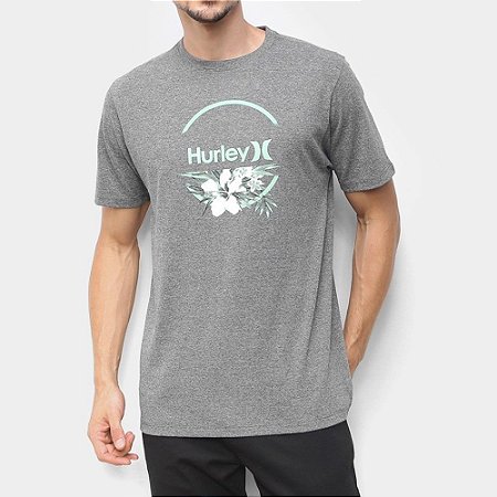 Camiseta Hurley Aqua Floral Masculina Cinza Escuro