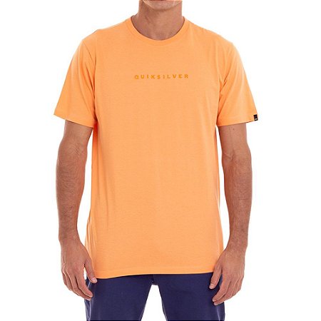 Camiseta Quiksilver Lettering Masculina Laranja