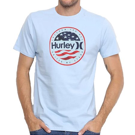Camiseta Hurley Silk O&O América Masculina Azul Claro