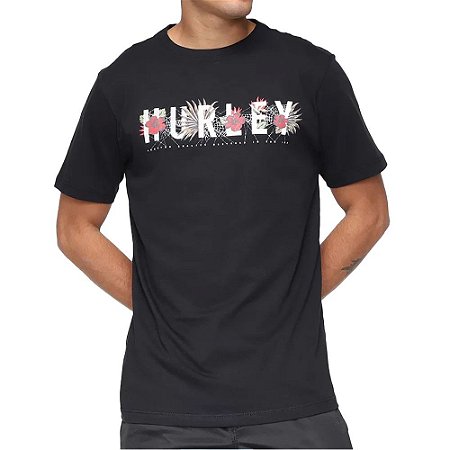 Camiseta Hurley Flourish Masculina Preto