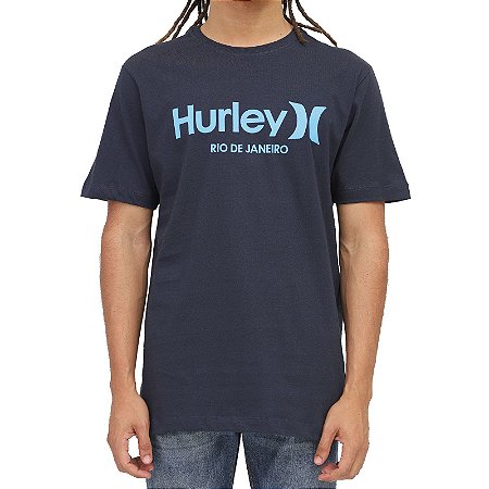 Camiseta Hurley Silk Rio Janeiro Masculina Azul Marinho