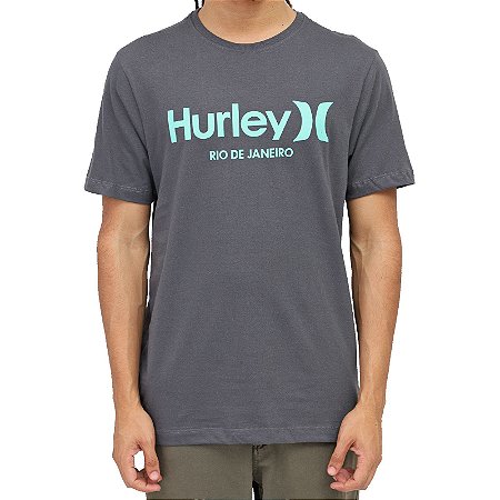 Camiseta Hurley Silk Rio Janeiro Masculina Cinza Escuro