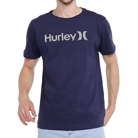 Camiseta Hurley O&O Solid Masculina Azul/Cinza