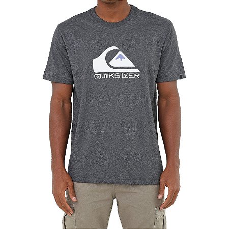 Camiseta Quiksilver Square Me Up Masculina Cinza Escuro