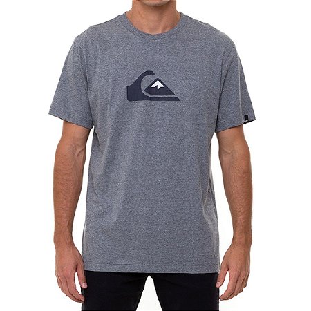 Camiseta Quiksilver Comp Logo Masculina Cinza Mescla