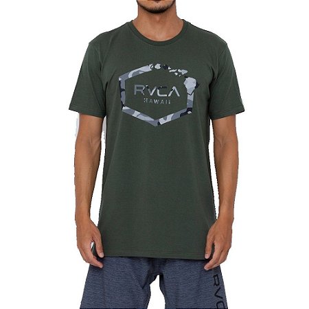 Camiseta RVCA Island Hex Masculina Verde