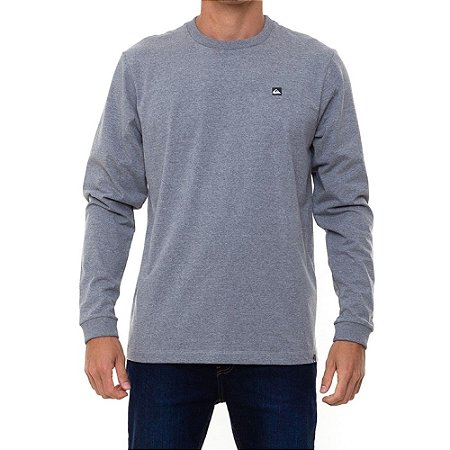 Camiseta Quiksilver Manga Longa Transfer Masculina Cinza